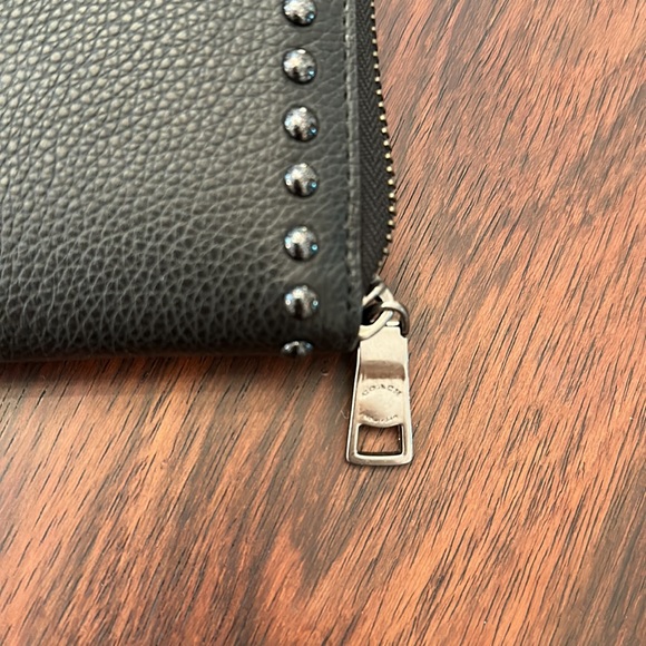 Coach Leather Studded Accordion Zip - Picture 6 of 7